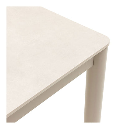 Detaliu masa de dining, aluminiu/ceramica, nisipiu