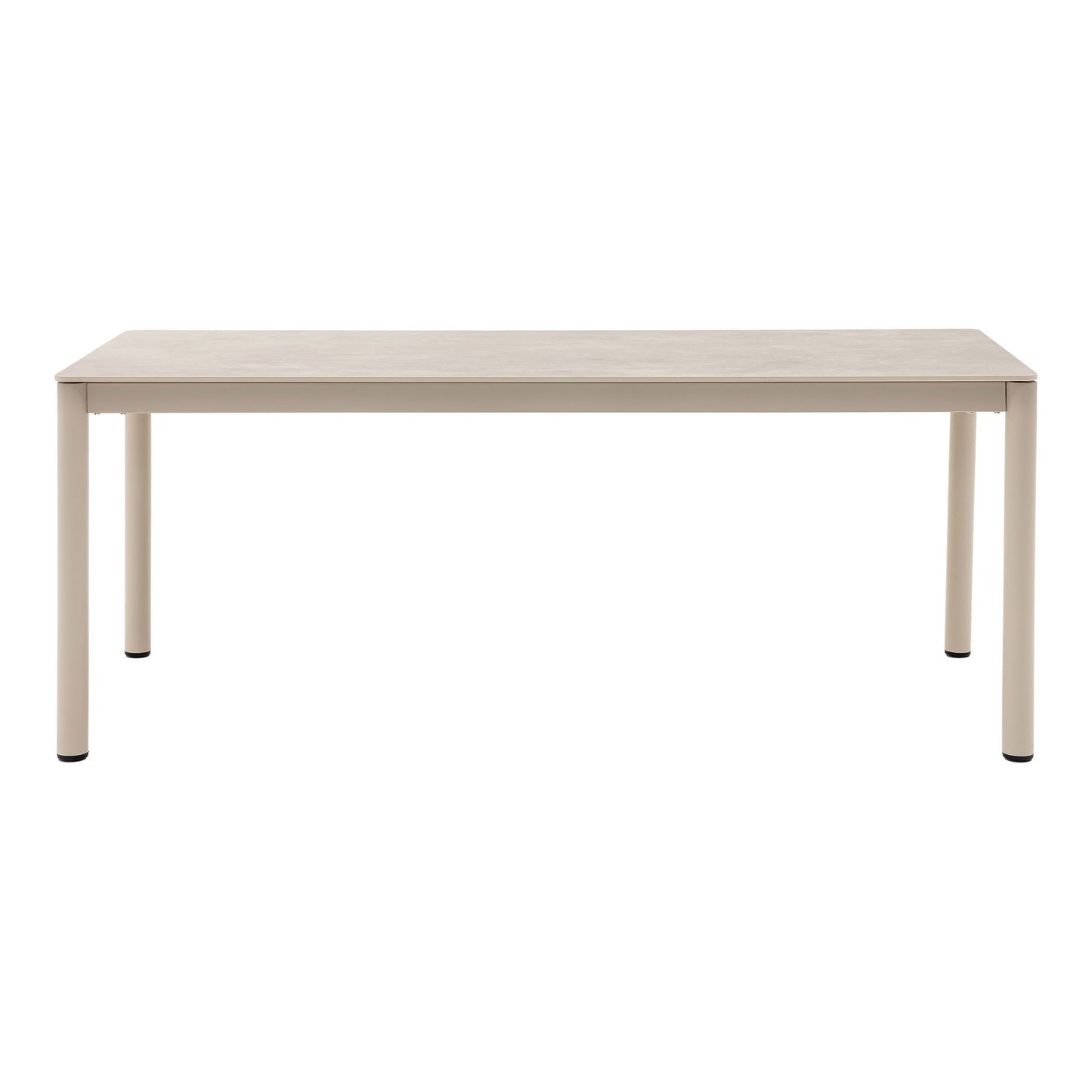 Masa de dining, aluminiu/ceramica, nisipiu 90x200x74 cm