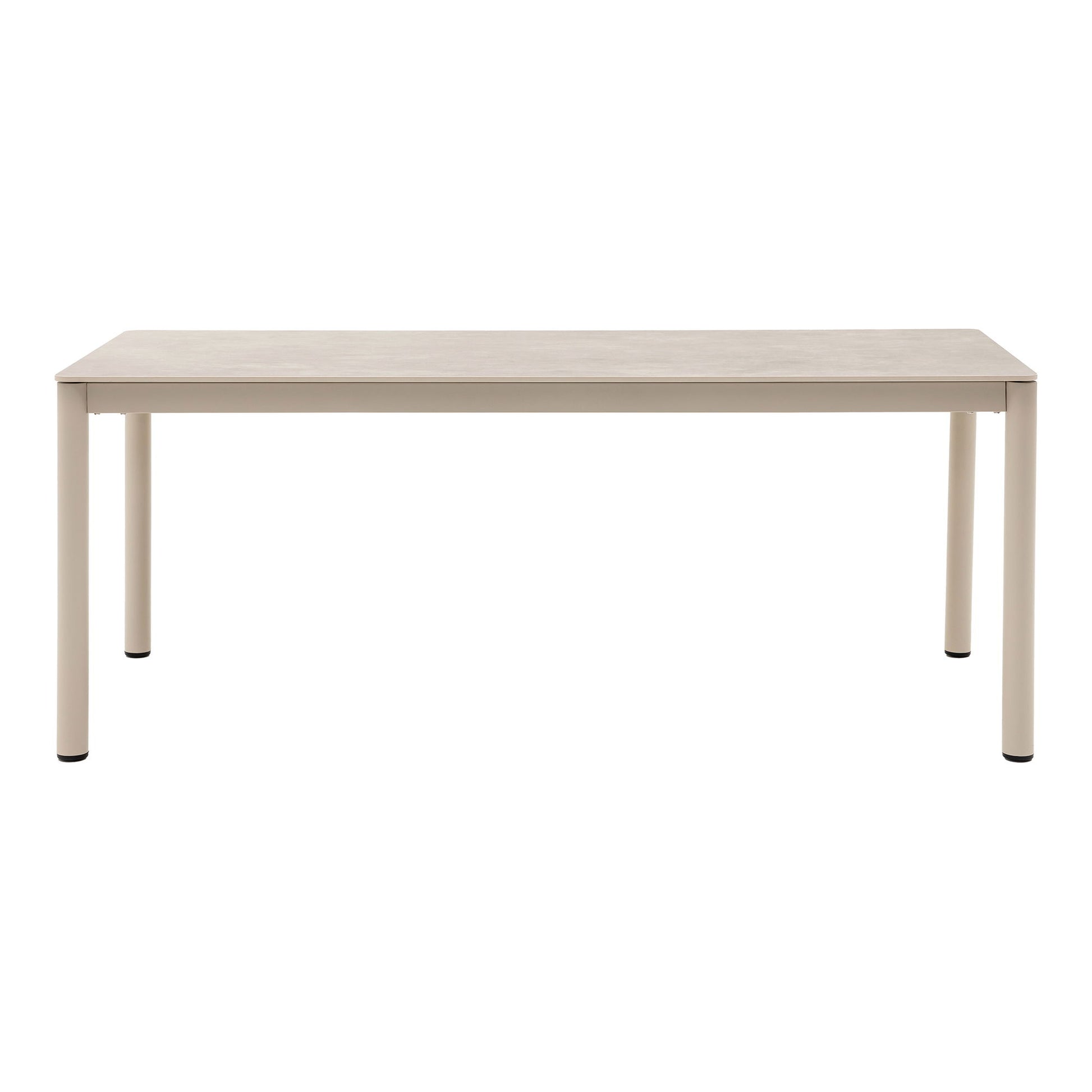 Masa de dining, aluminiu/ceramica, nisipiu 90x200x74 cm