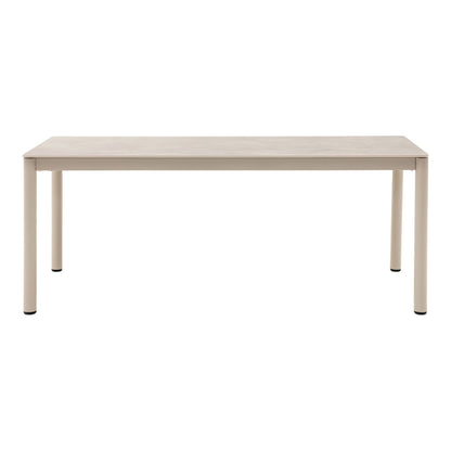 Masa de dining, aluminiu/ceramica, nisipiu 90x200x74 cm