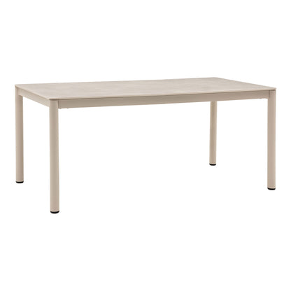 Masa de dining, aluminiu/ceramica, nisipiu 90x200x74 cm