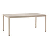 Masa de dining Alcudia din aluminiu/ceramica, bej nisipiu 90x200x74 cm