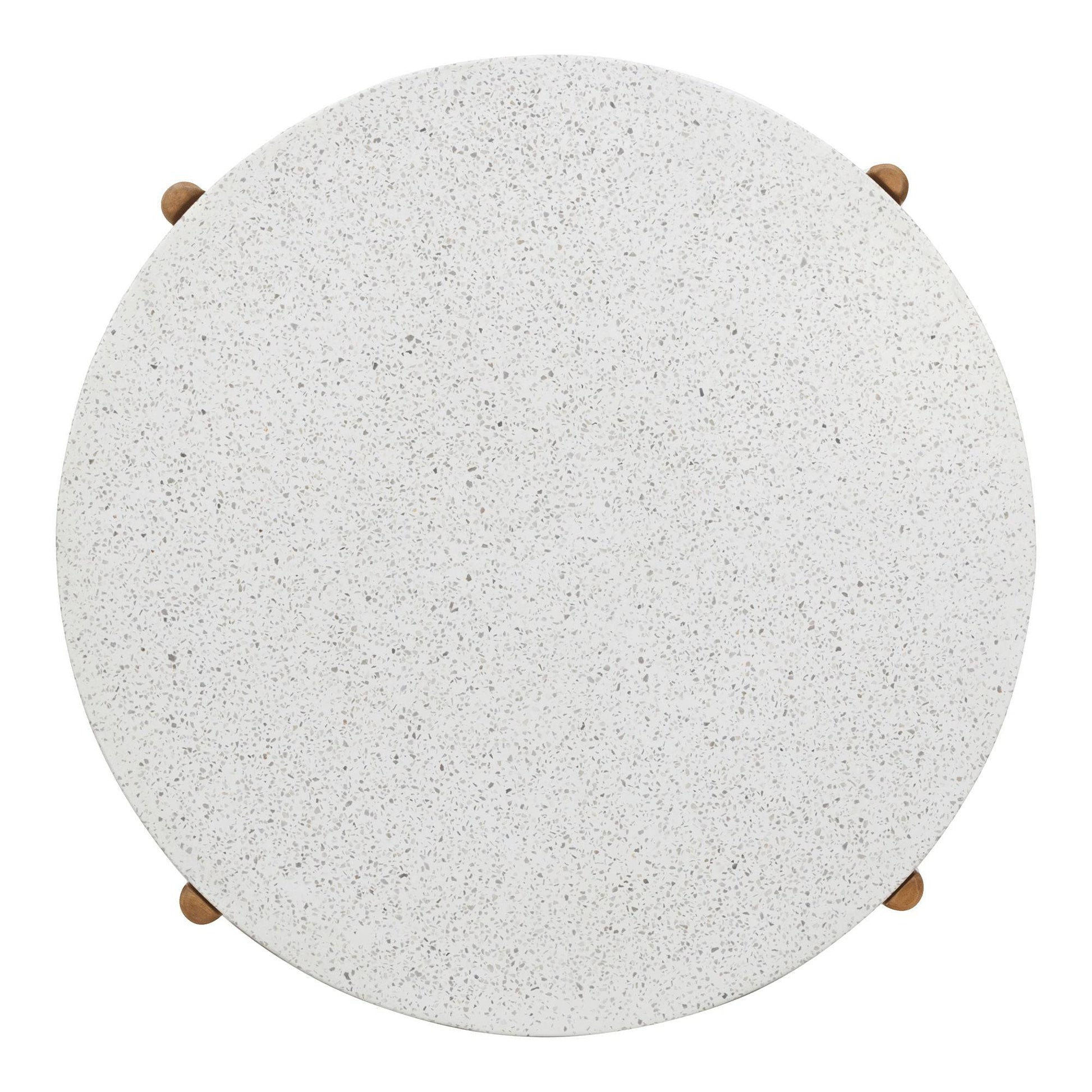 Masuta de cafea, salcam/terrazzo, alb/natur - vedere superioara