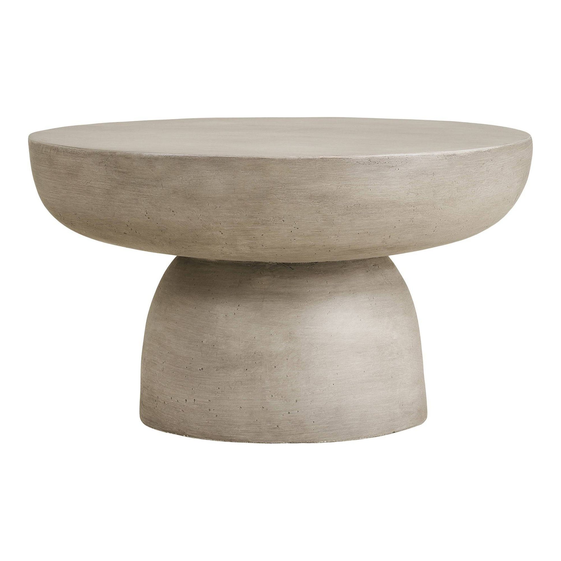Masuta de cafea, forma sculpturala, fibra de argila, gri 