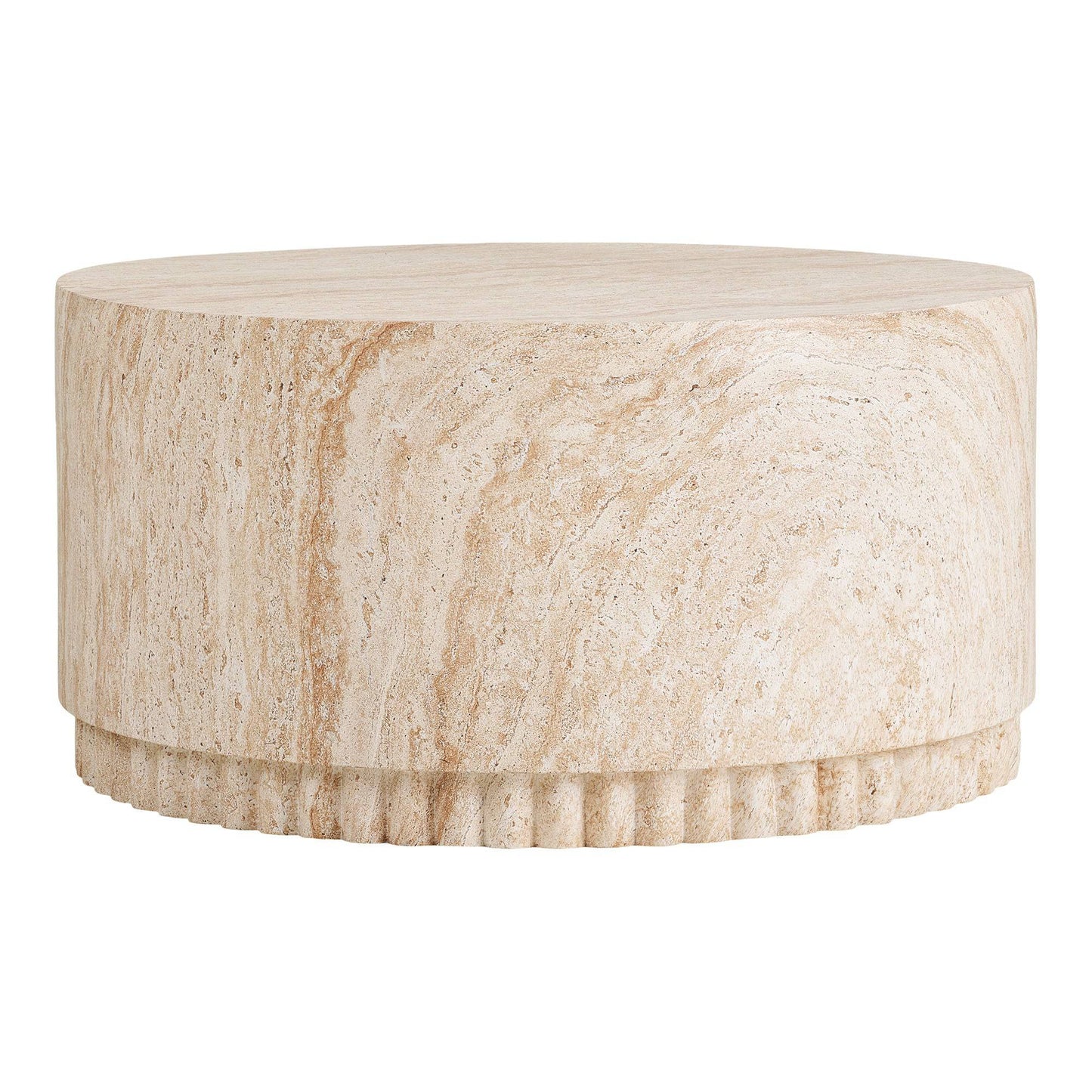 Masuta de cafea, baza cu caneluri, fibra de argila, natur