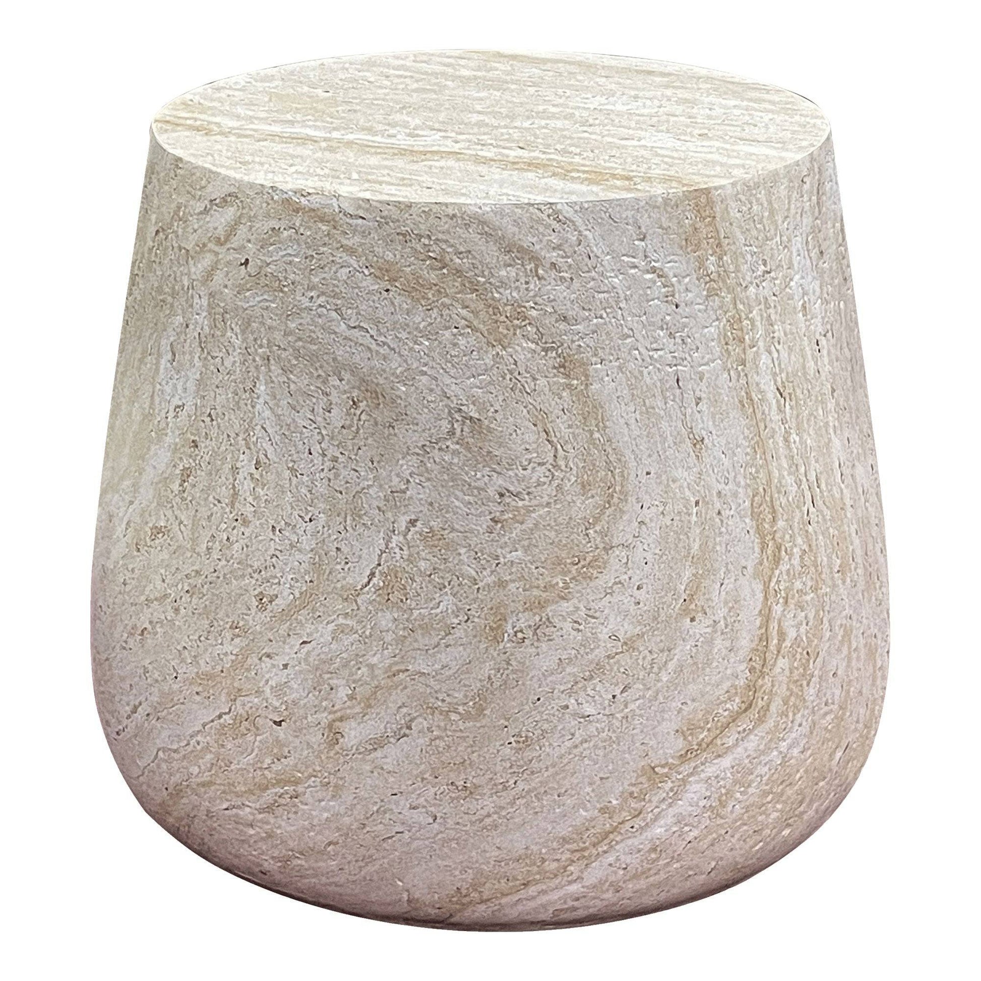 Masuta laterala, fibra de argila, natur ø47.5x41 cm, design scandinav modern