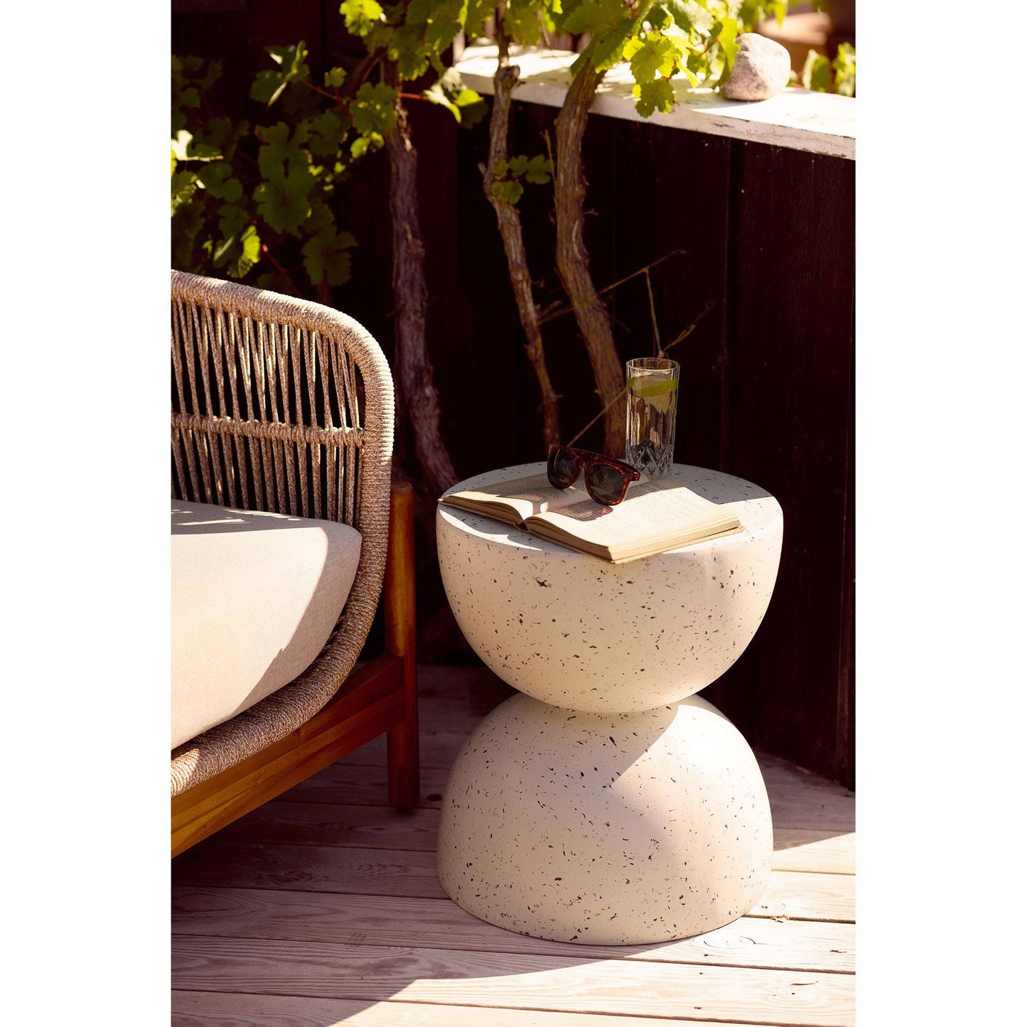Bonita Masuta laterala, fibra de argila, aspect terrazzo ø40x45 cm, desing elegant
