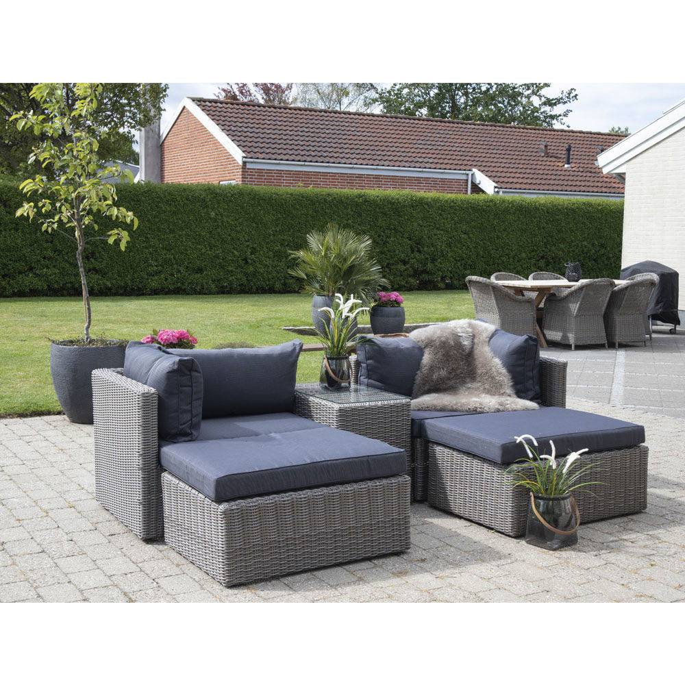 Rossi Set lounge din poliratan, gri kubu, stil scandinav modern