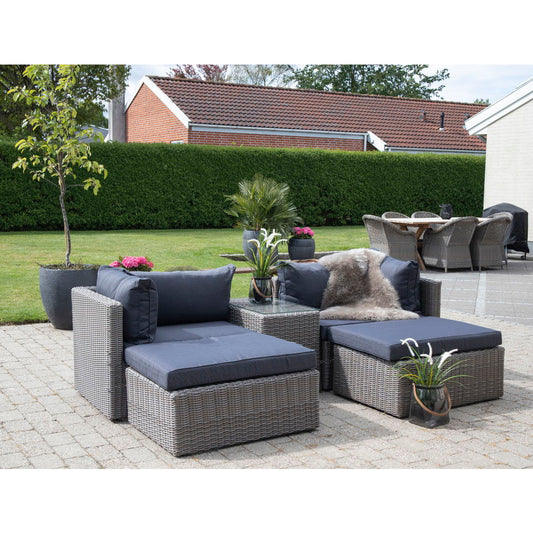Rossi Set lounge din poliratan, gri kubu, stil scandinav modern