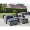 Set lounge Rossi din poliratan, gri kubu