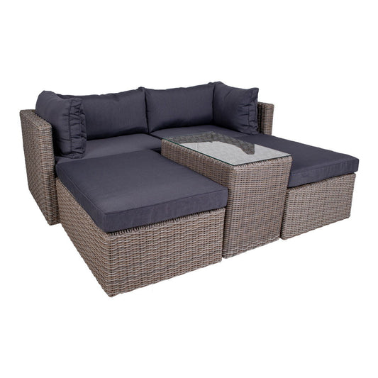 Rossi Set lounge din poliratan, gri kubu, stil scandinav modern