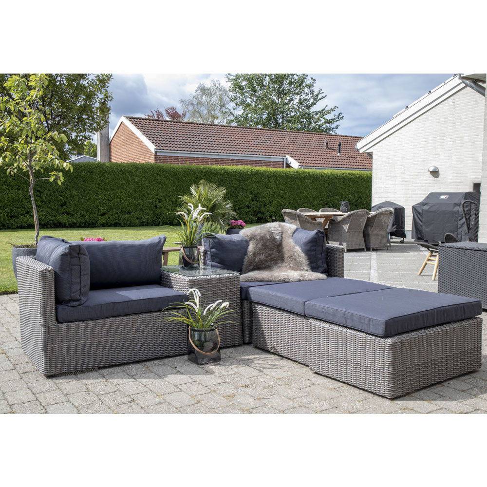 Rossi Set lounge din poliratan, gri kubu, stil scandinav modern
