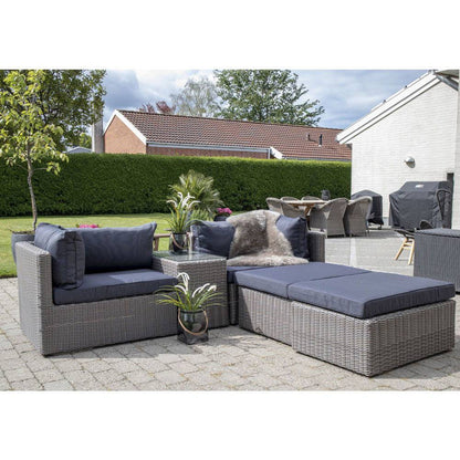 Rossi Set lounge din poliratan, gri kubu, stil scandinav modern