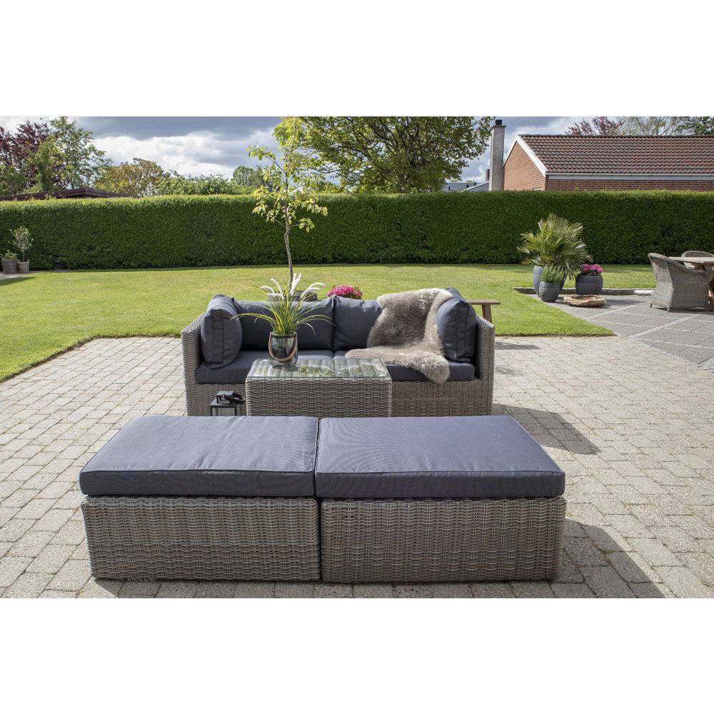 Rossi Set lounge din poliratan, gri kubu, stil scandinav modern