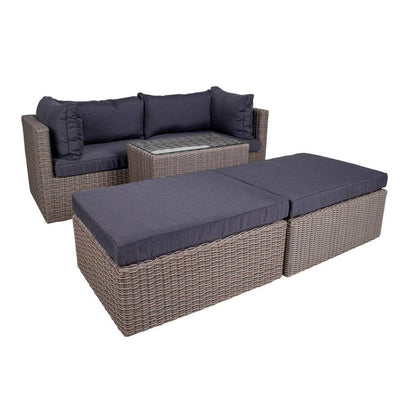 Rossi Set lounge din poliratan, gri kubu, stil scandinav modern