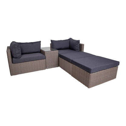 Rossi Set lounge din poliratan, gri kubu, stil scandinav modern