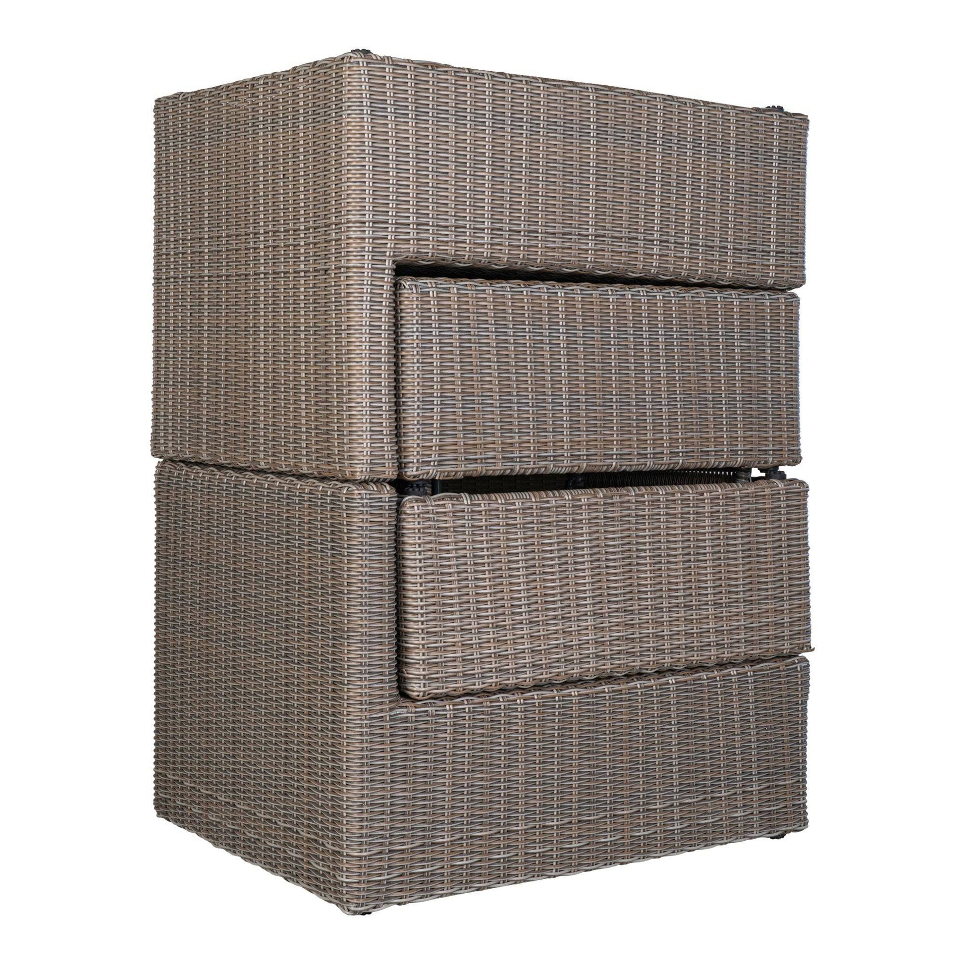 Rossi Set lounge din poliratan, gri kubu, stil scandinav modern