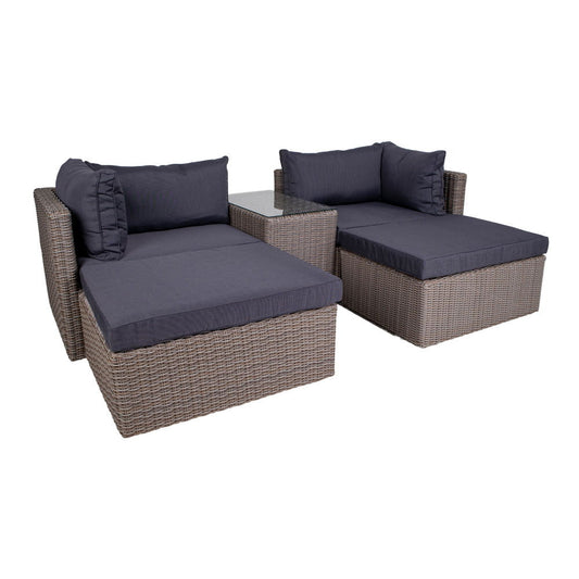 Rossi Set lounge din poliratan, gri kubu, stil scandinav modern
