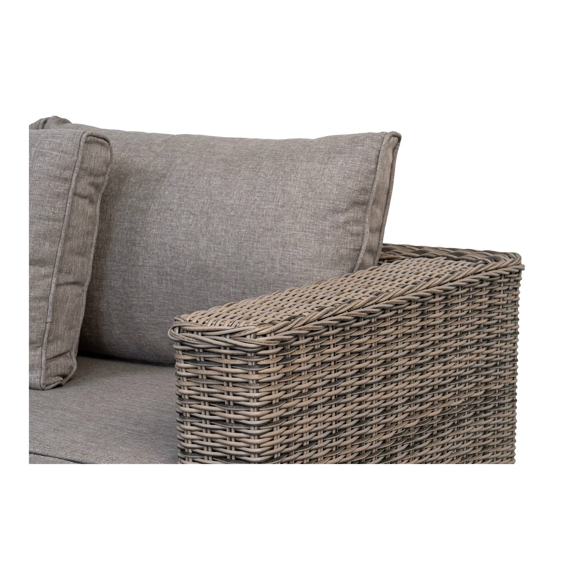 Calvi Set lounge, poliratan, gri kubu, incl. perne