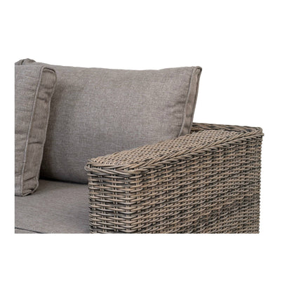 Calvi Set lounge, poliratan, gri kubu, incl. perne