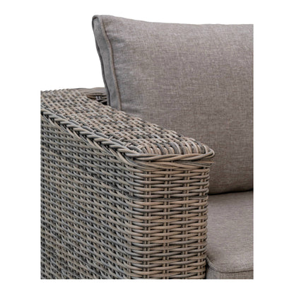 Calvi Set lounge, poliratan, gri kubu, incl. perne