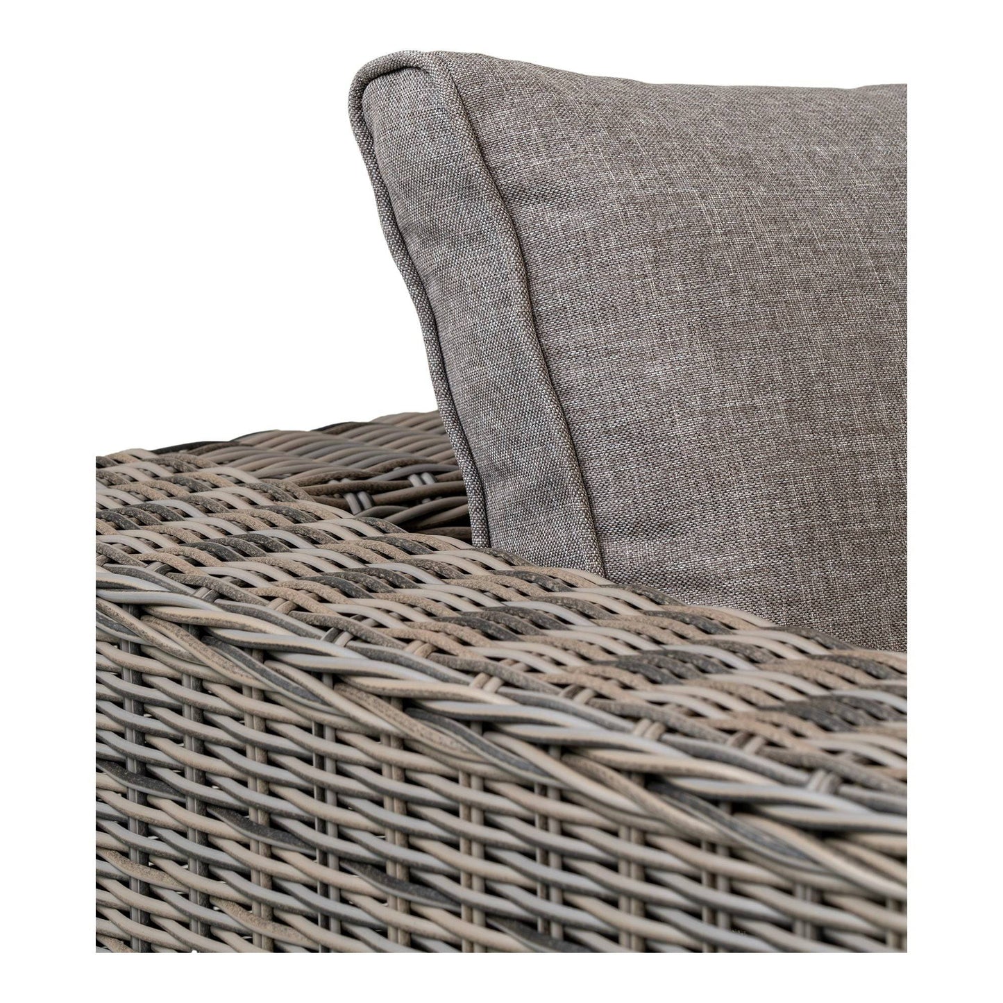 Calvi Set lounge, poliratan, gri kubu, incl. perne