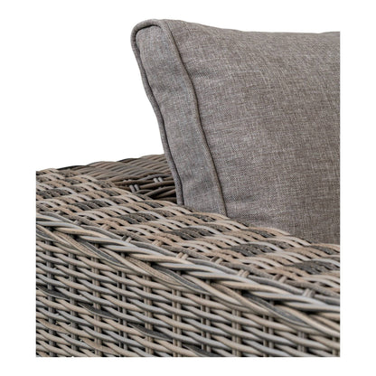 Calvi Set lounge, poliratan, gri kubu, incl. perne