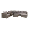 Set lounge Calvi din poliratan, gri kubu, incl. perne
