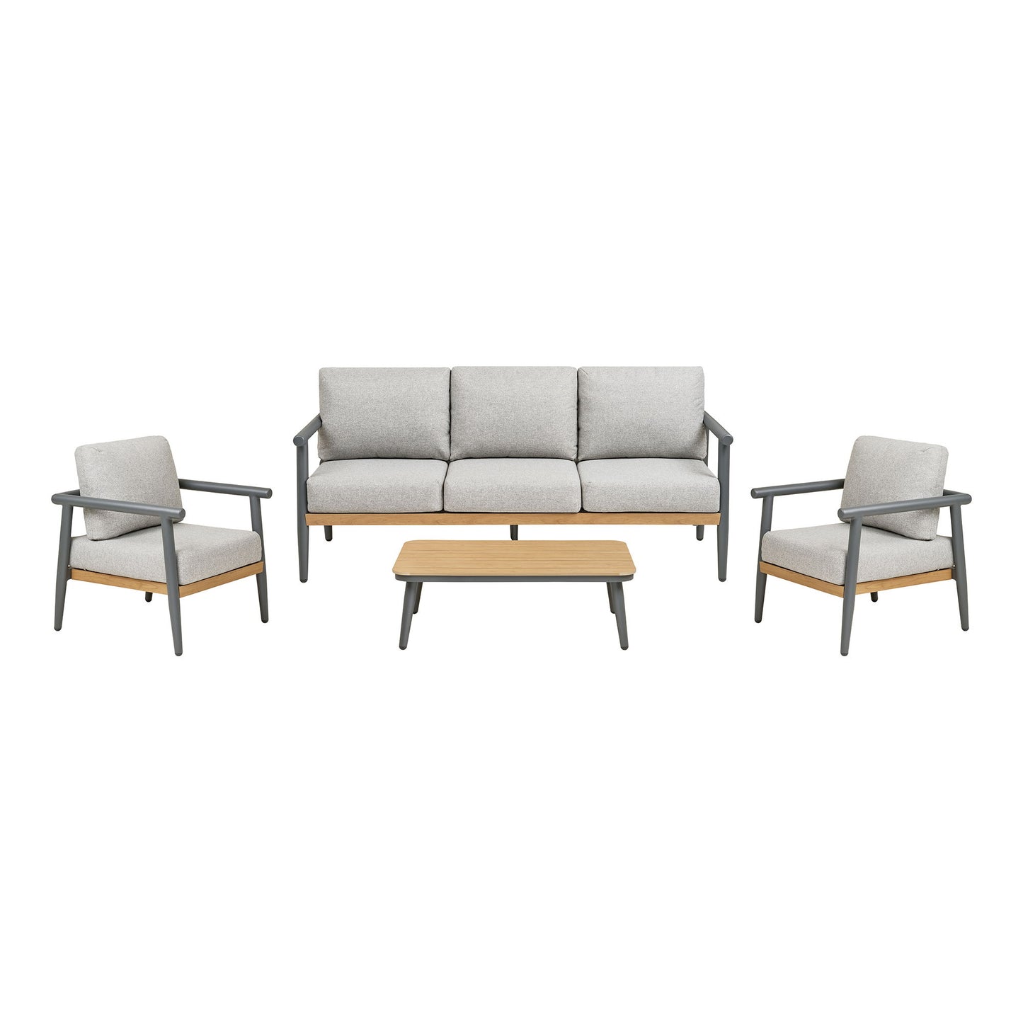Comillas Set lounge, aluminiu, gri antracit, incl. perne