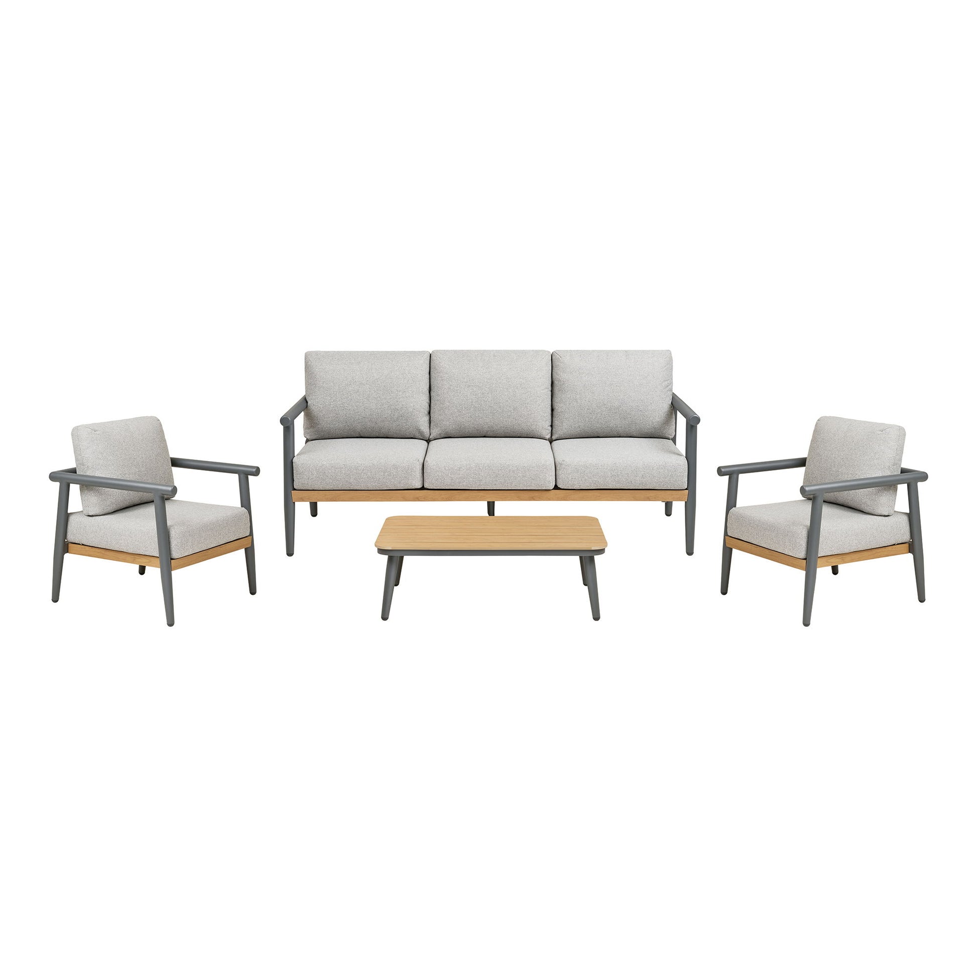 Comillas Set lounge, aluminiu, gri antracit, incl. perne