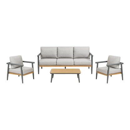 Comillas Set lounge, aluminiu, gri antracit, incl. perne