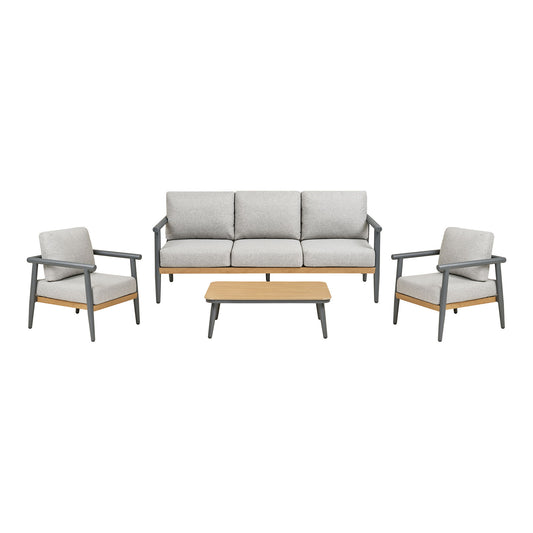 Comillas Set lounge, aluminiu, gri antracit, incl. perne
