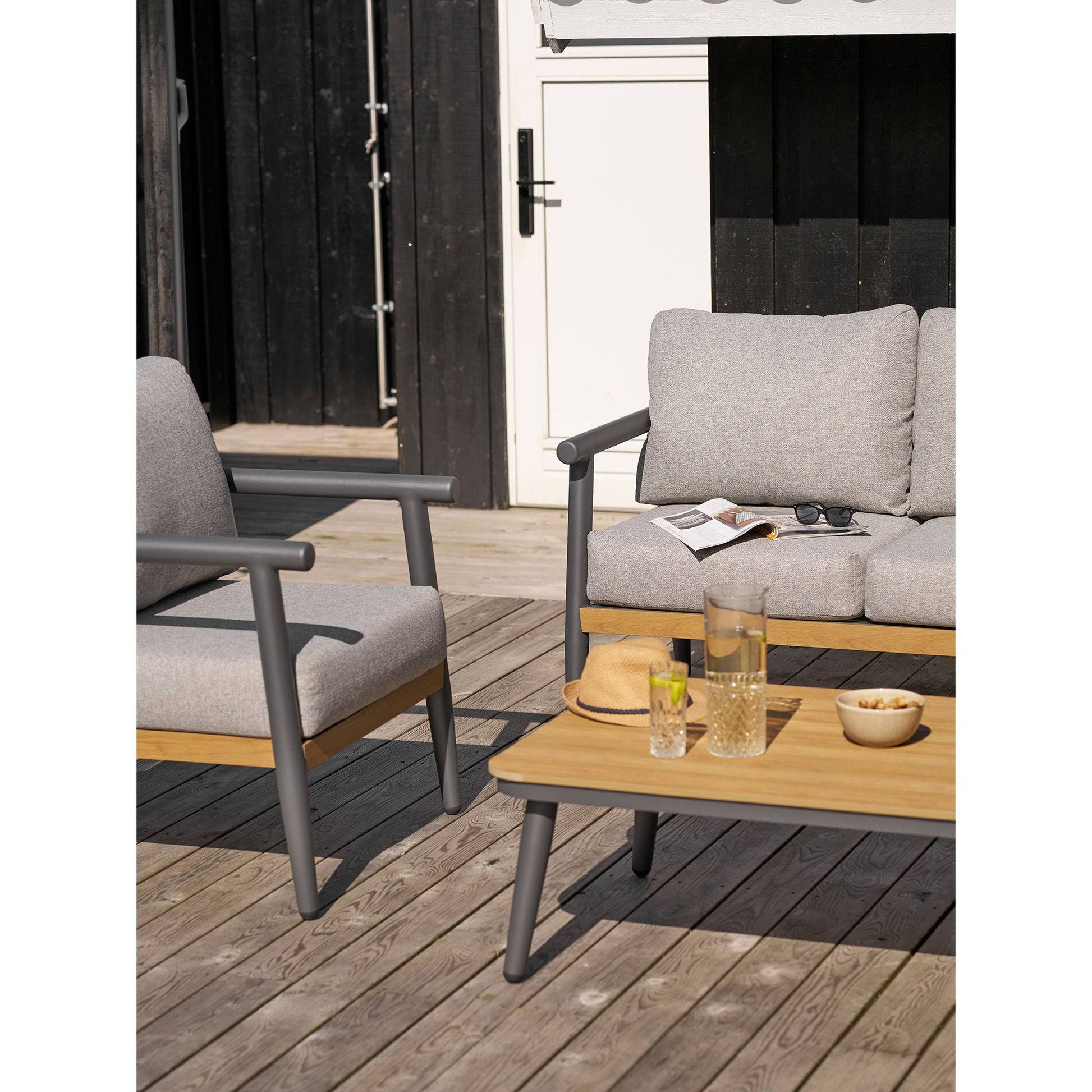 Comillas Set lounge, aluminiu, gri antracit, incl. perne