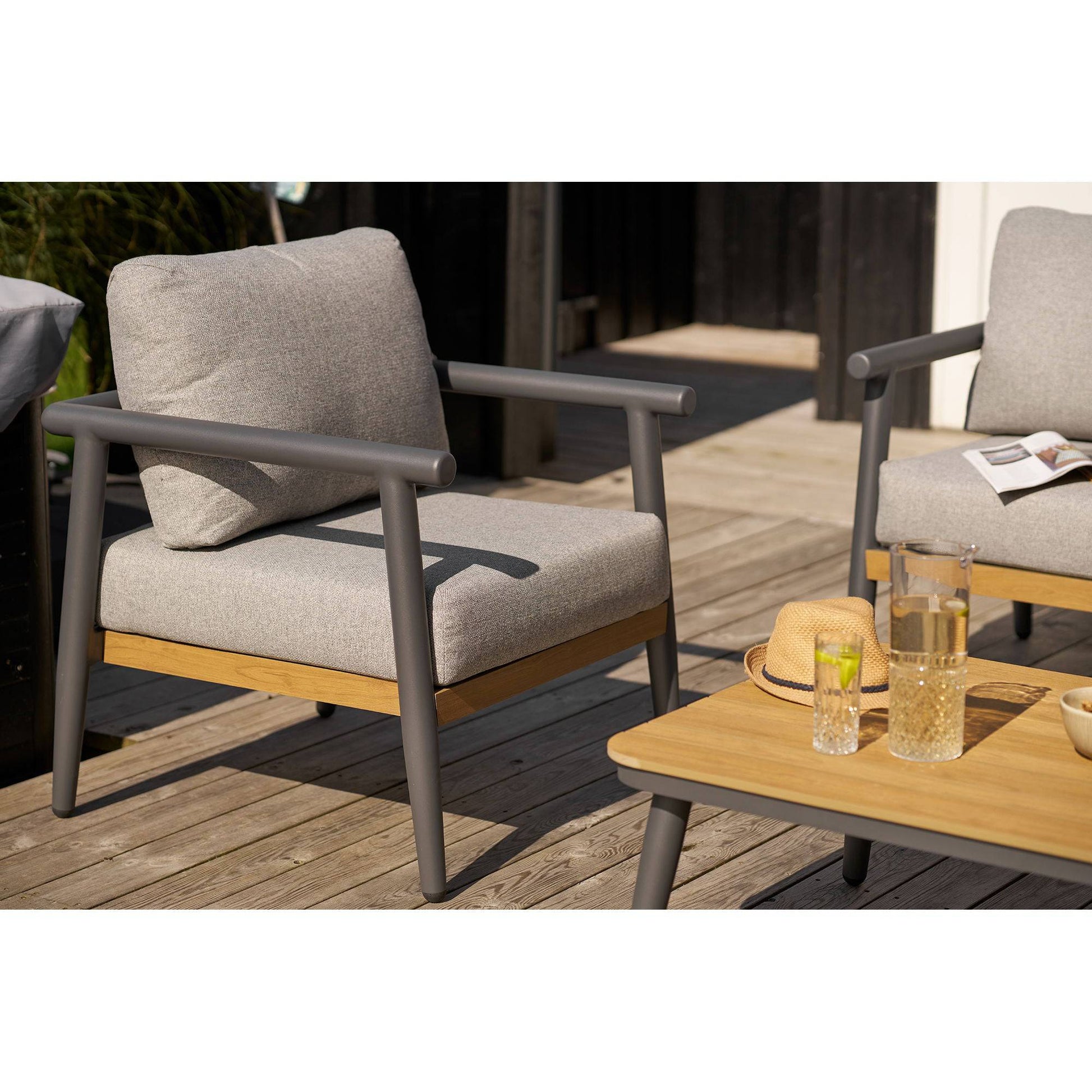 Comillas Set lounge, aluminiu, gri antracit, incl. perne