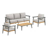 Set lounge Comillas pentru terasa, din aluminiu gri antracit, cu perne