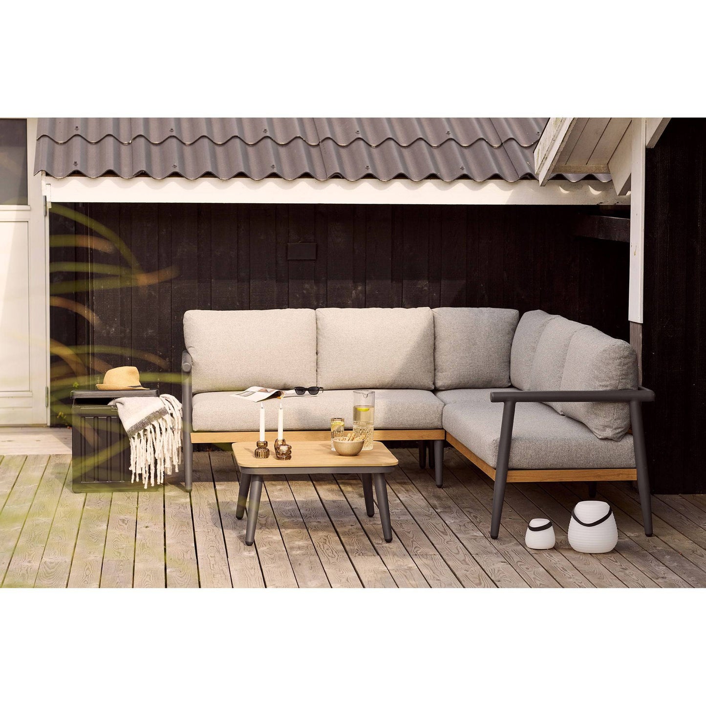 Comillas Set lounge tip coltar, aluminiu, antracit gri, incl. perne