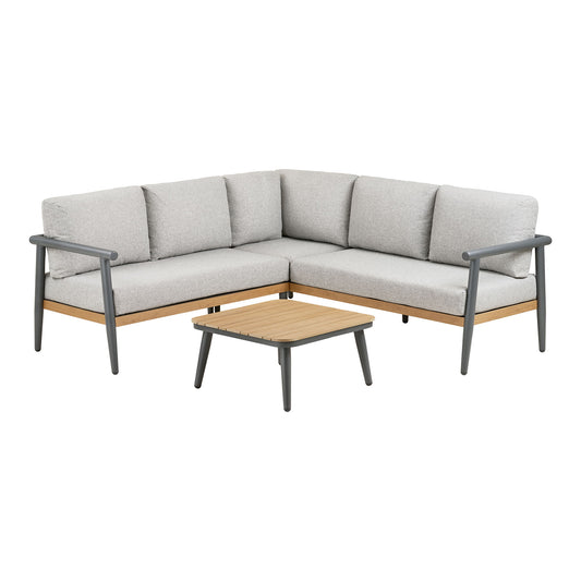 Comillas Set lounge tip coltar, aluminiu, antracit gri, incl. perne