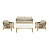 Set lounge exterior Fargo din aluminiu, taupe/aspect lemn, incl. perne