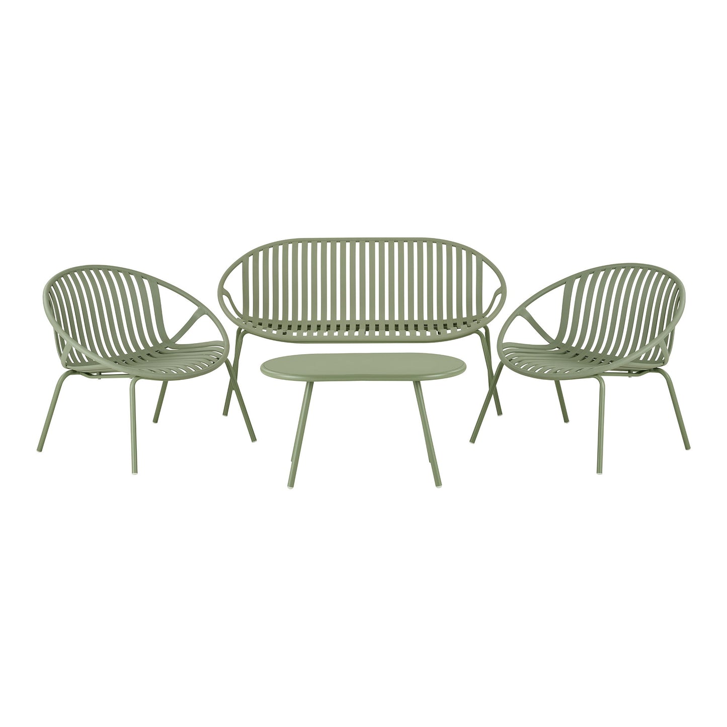 Saly Set lounge, polipropilena/otel, verde