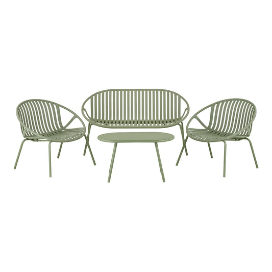 Saly Set lounge, polipropilena/otel, verde