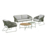 Set lounge Novella din otel gri, verde, incl. perne