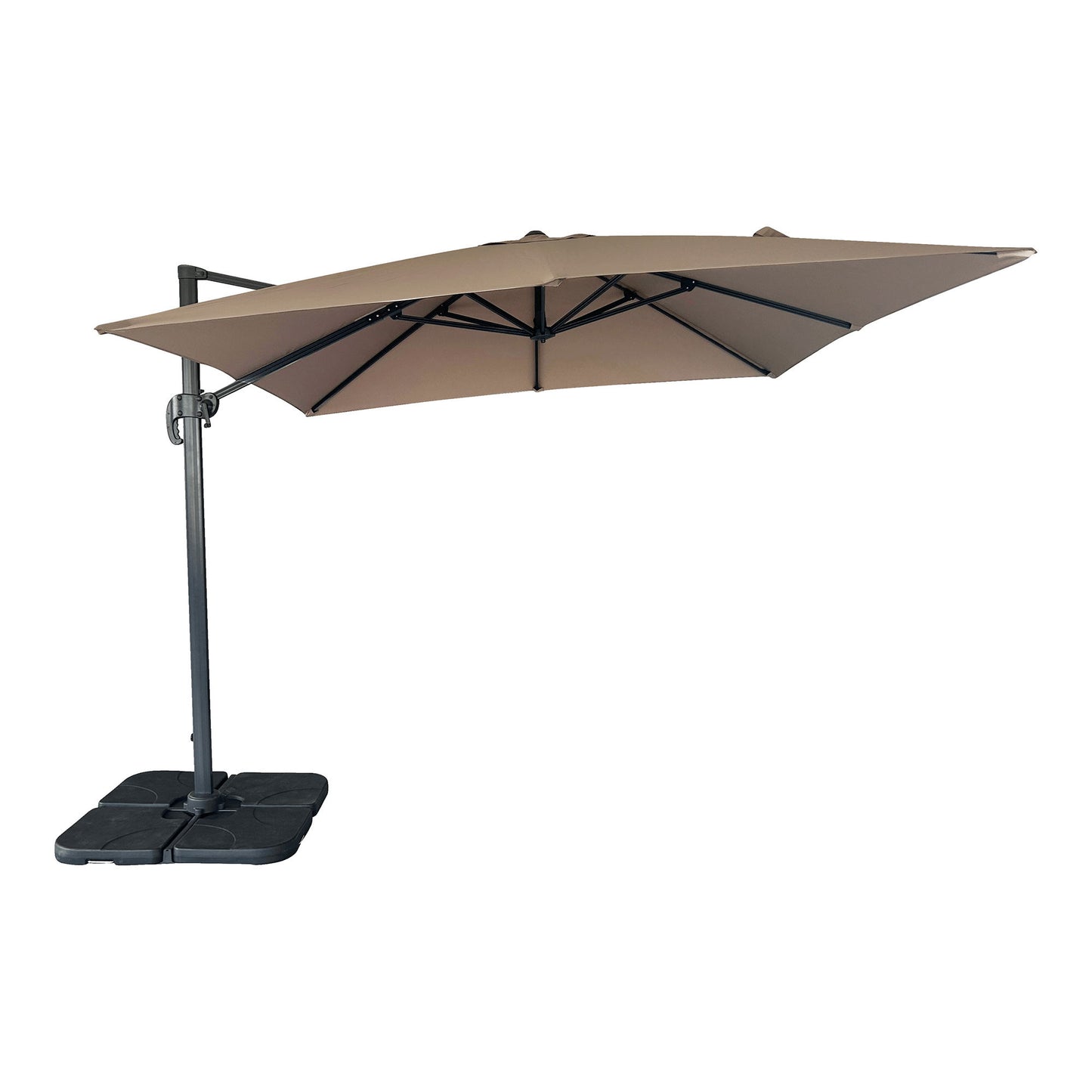 Umbrela suspendata cu baza parasolar, stalp din aluminiu, nisipiu 295x295 cm