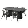 Set de dining Osaka si Agustin pentru 4 persoane, negru