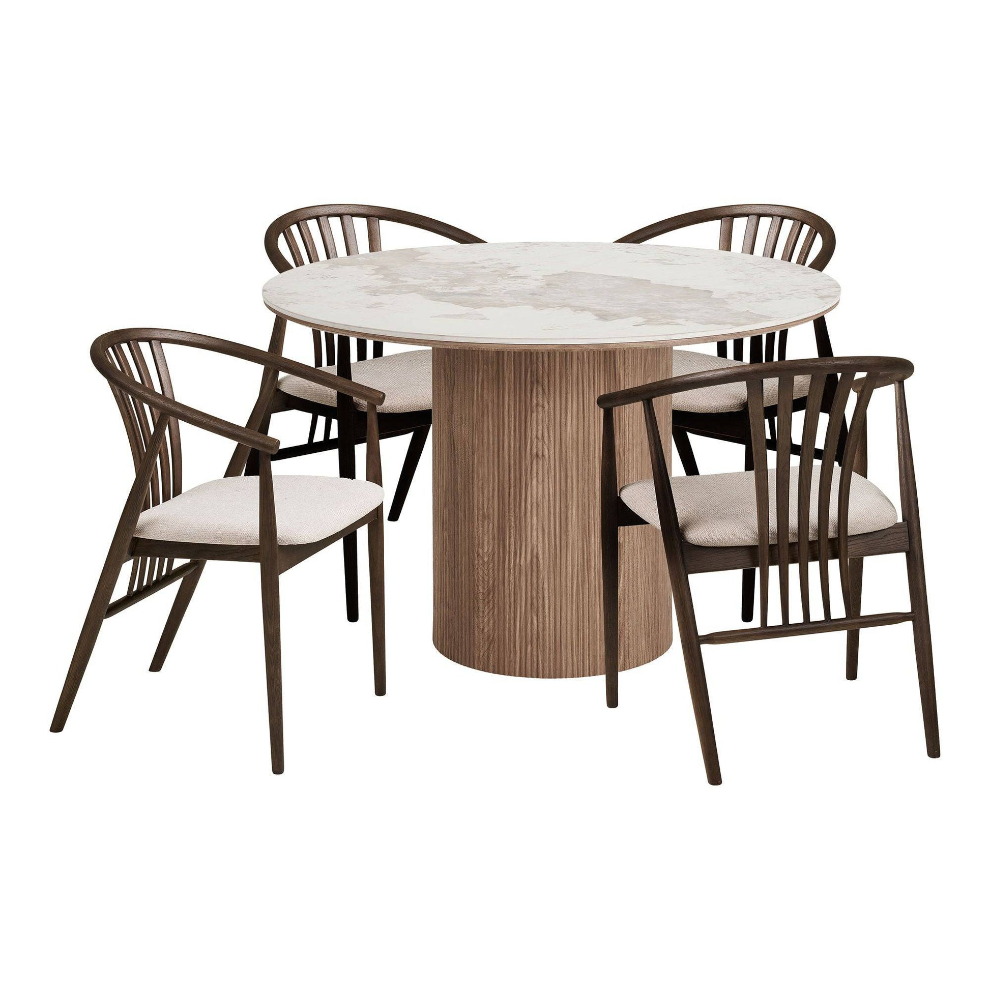 Athens and Agustin Set Masa de dining si 4 Scaun de dining