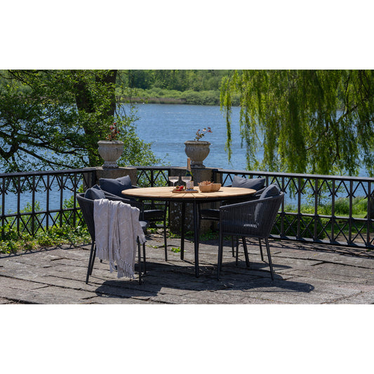 set pentru gradina cu masa de dining si 4 scaune dining in natura
