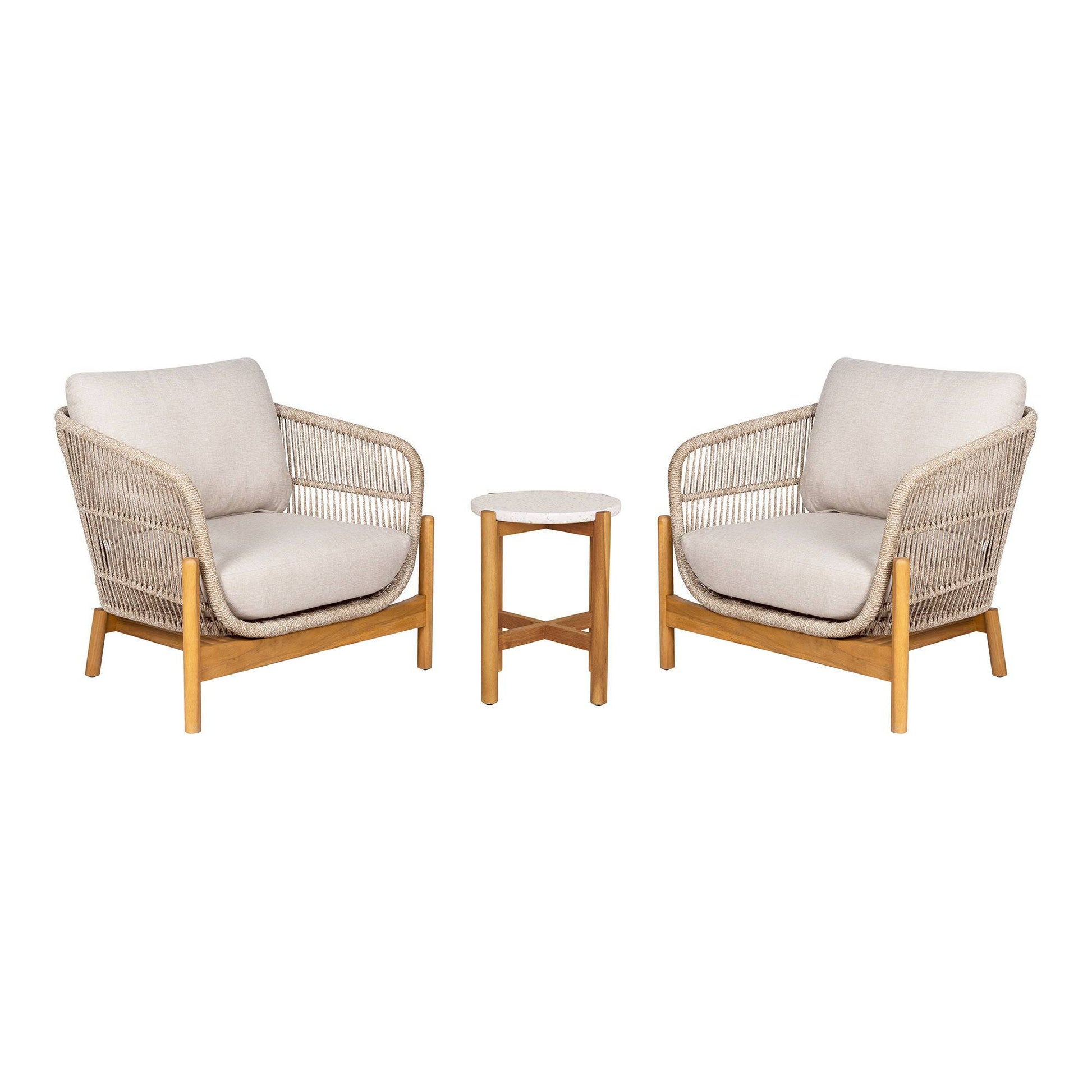 set pentru gradina cu masuta laterala si 2 scaune lounge