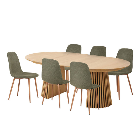 set masa de dining si 6 scaune de dining