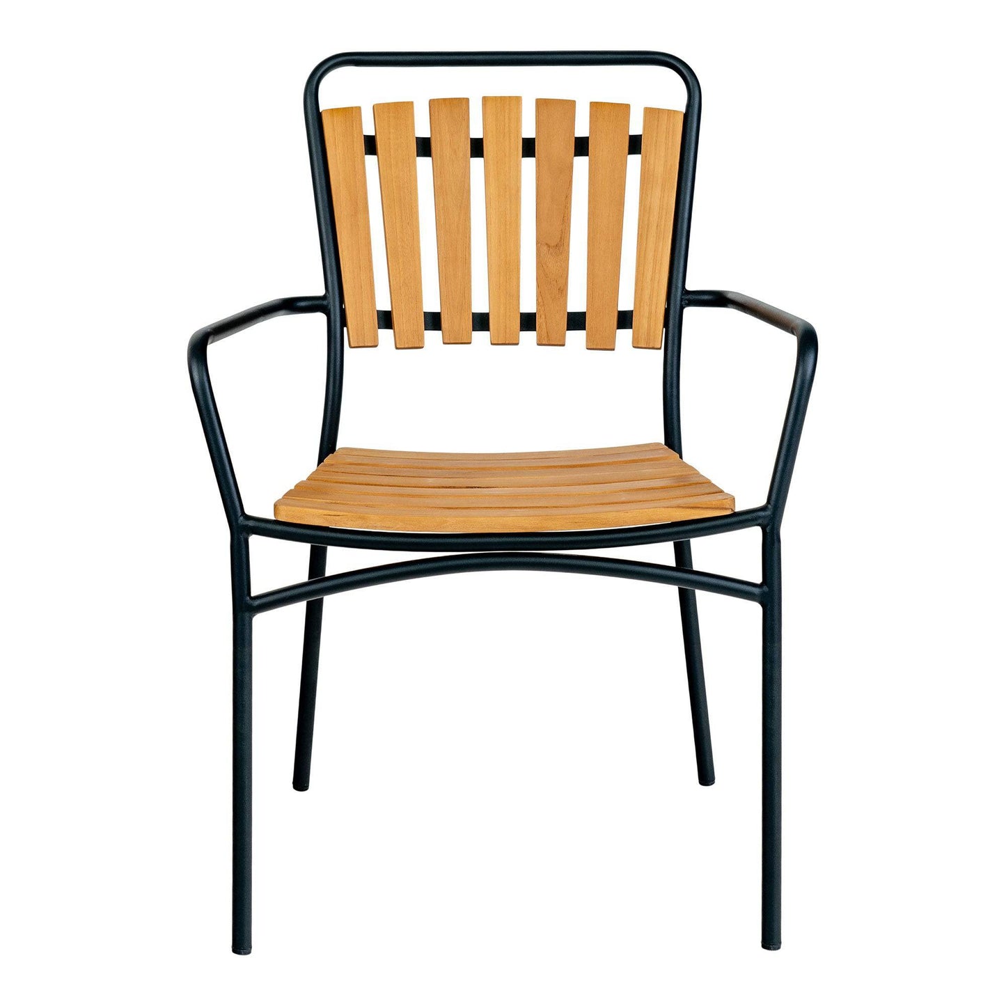 scaun de dining din tec cu cadru negru