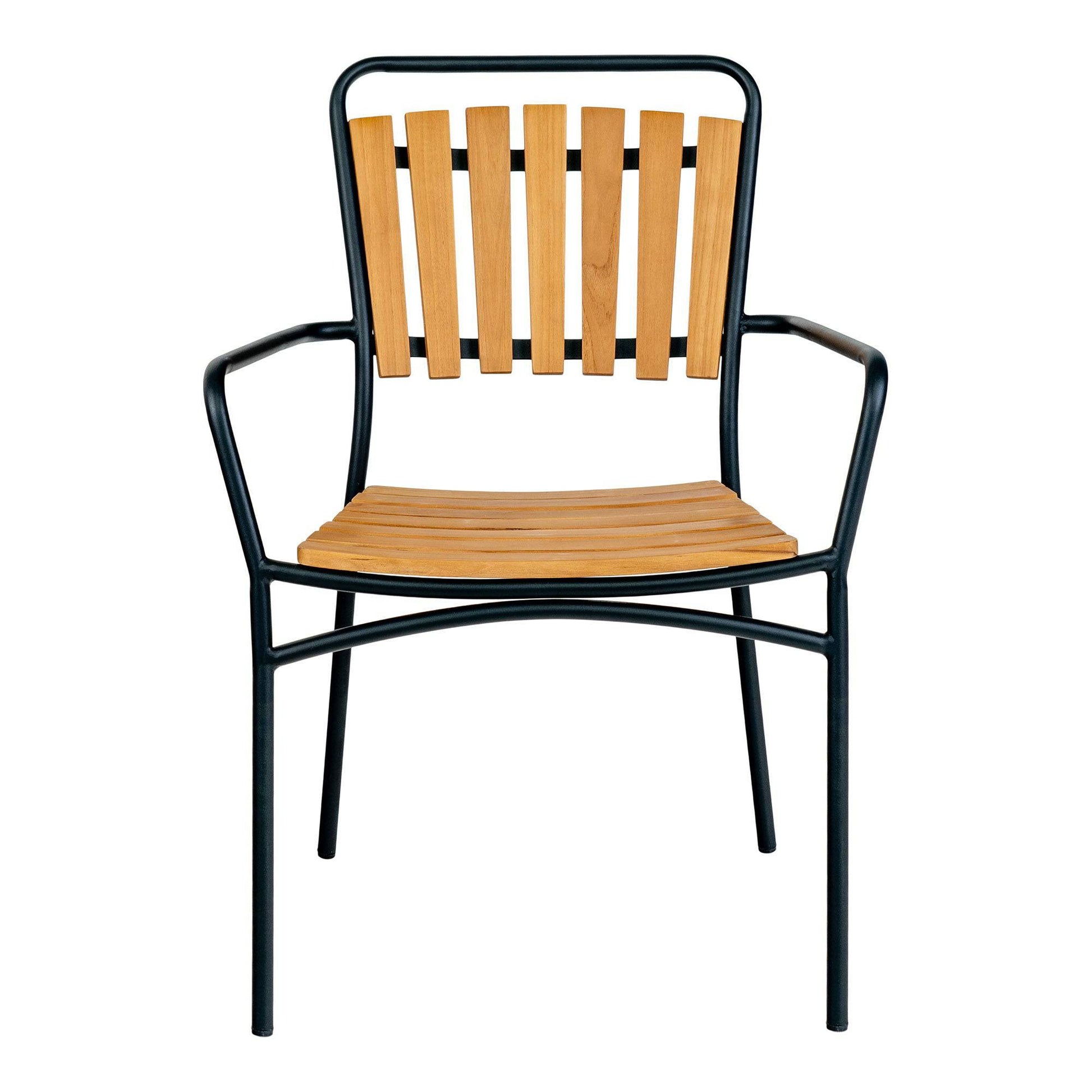 scaun de dining din tec cu cadru negru