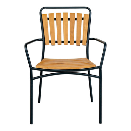 scaun de dining din tec cu cadru negru
